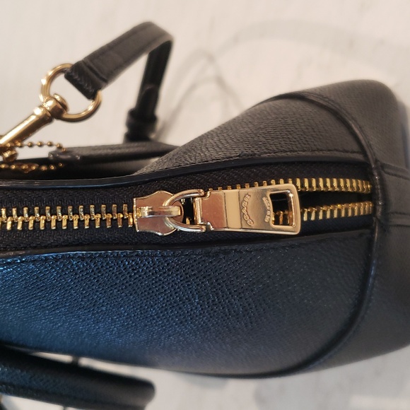 Coach Black Leather Satchel Crossbody Bag Size Small - Picture 12 of 14